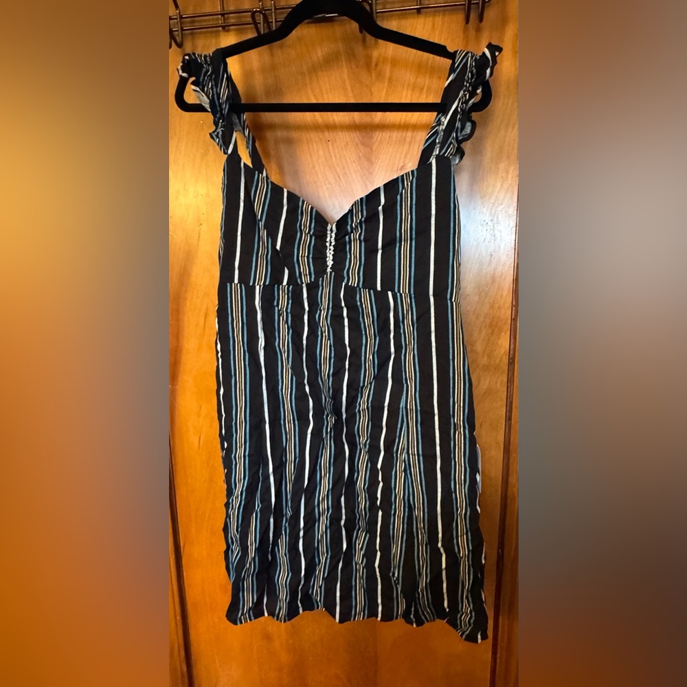 Chic Black and White Striped Mini Dress